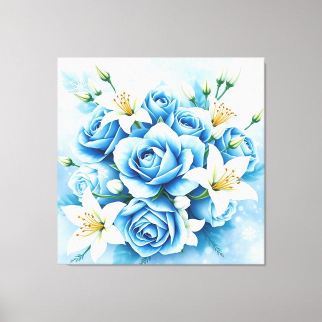 Em Tela Elegante Rosa Floral Art Impressão (Frente)