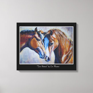 Em Tela EVE Pintou Dois Cavalos Retrato Acrílico Impressão