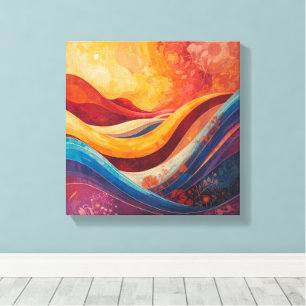 Em Tela Fluxo Boêmico - Impressão de Abstrato de Arte por