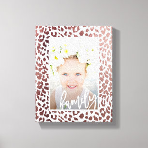 Em Tela Foto de impressão Faux Rosa Dourado Leopard do Scr
