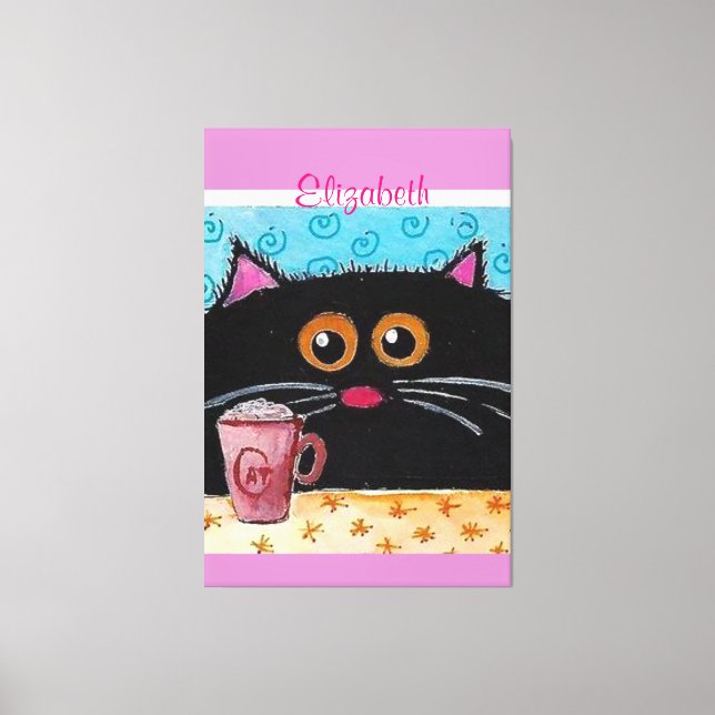 Em Tela Gatinho Gato de Impressão de Telas Esticadas (Frente)