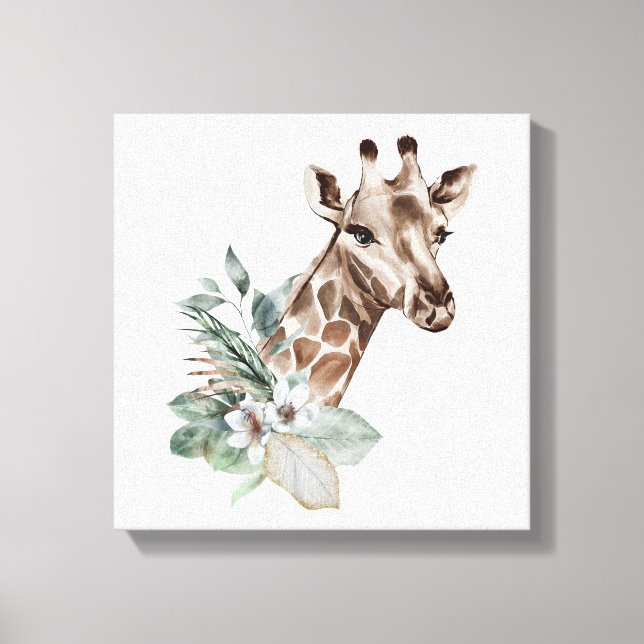 Em Tela Giraffe Impressão Safari (Frente)