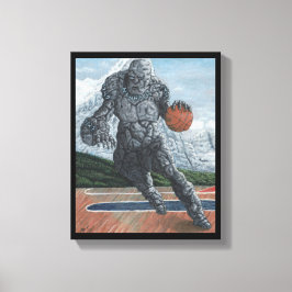 Em Tela Golem Jogando Basquete Fantasia Arte Impressão