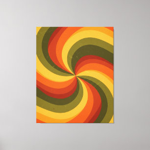 Em Tela Groovy Psychedelic Swirl Impressão