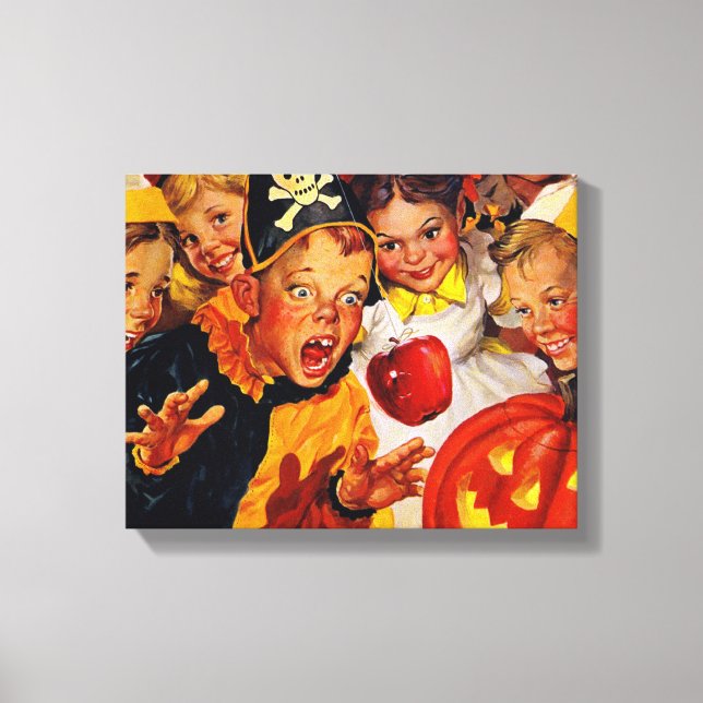 Em Tela Halloween Apple Bobbing Impressão (Frente)