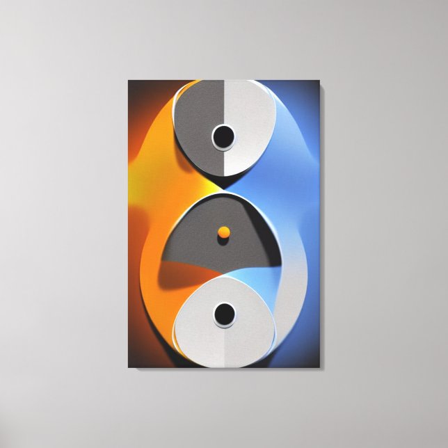 Em Tela Impressão abstrato Yin Yang (Frente)