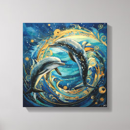 Em Tela Impressão Artística de Golfinho