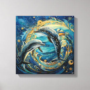 Em Tela Impressão Artística de Golfinho