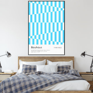 Em Tela Impressão Artística Geométrica Bauhaus Faixa Azul