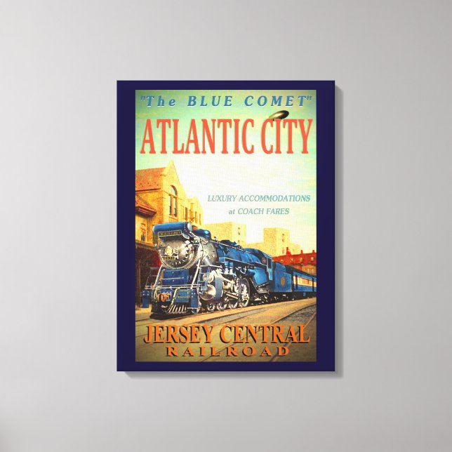 Em Tela Impressão azul do comboio com cometa (Frente)