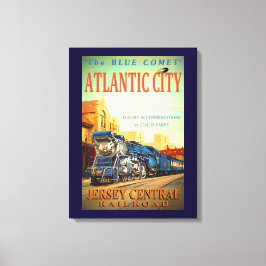 Em Tela Impressão azul do comboio com cometa