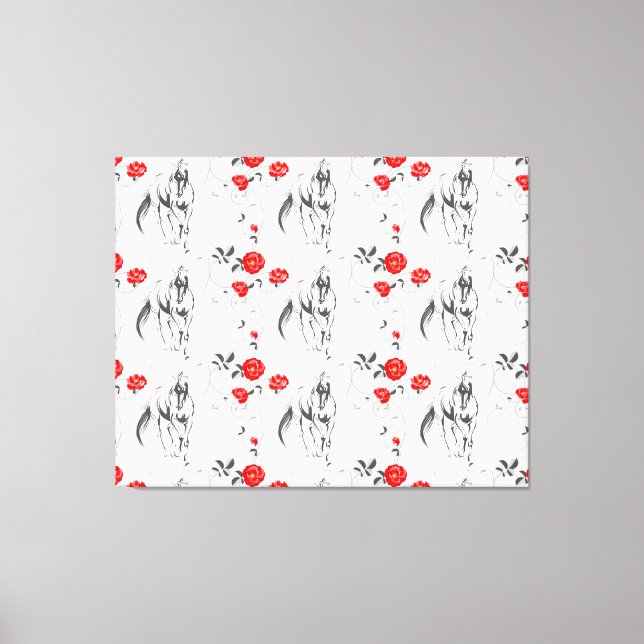 Em Tela Impressão Barroco sobre Cavalos (Frente)