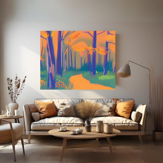 Em Tela Impressão Colorida de Telas Esticadas (Colorful Forest Stretched Canvas Print)
