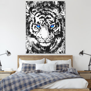 Em Tela Impressão Colorida de Tigre Arte Colorida de Tig
