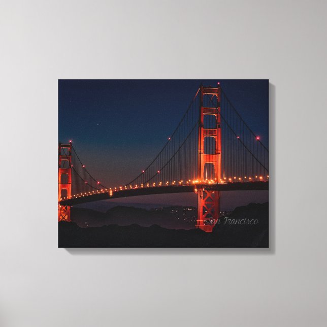 Em Tela Impressão da ponte noturna de São Francisco (Frente)