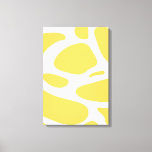 Em Tela Impressão de abstrato amarelo branco