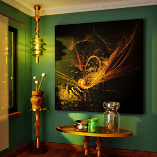 Em Tela Impressão de Abstrato de Arte de Ponto de Interru