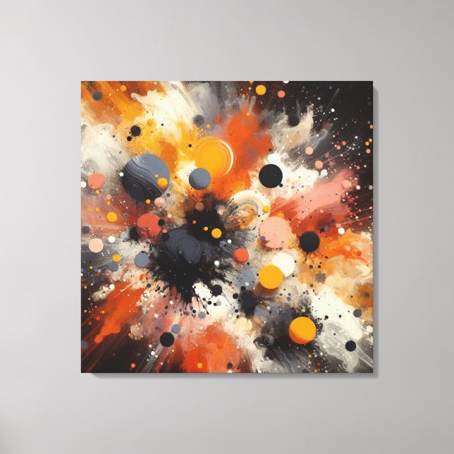 Em Tela Impressão de Abstrato de Explosão de Cores (Frente)