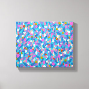 Em Tela Impressão de Abstrato de Pastos Azul primavera