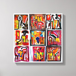Em Tela Impressão de Abstrato de pintura étnica africana