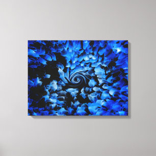 Em Tela Impressão de Abstrato de vidro preto e azul