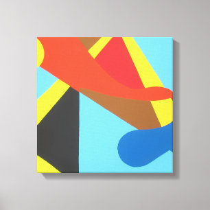 Em Tela Impressão de Arte Abstrata Turquesa Ousada e Brilh
