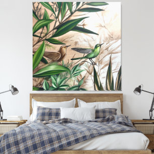 Em Tela impressão de arte canvas, verde, aves inspiradas n