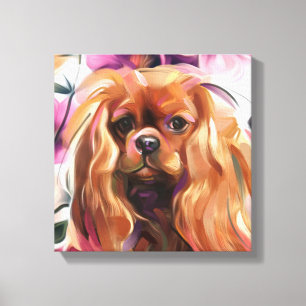 Em Tela impressão de arte de cão 'Ruby' Cavalier na canv