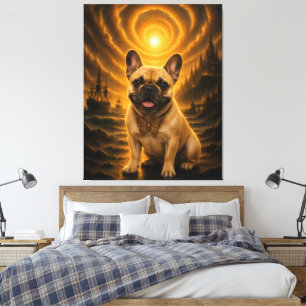 Em Tela Impressão de Arte de Fantasia do Bulldog Francês D
