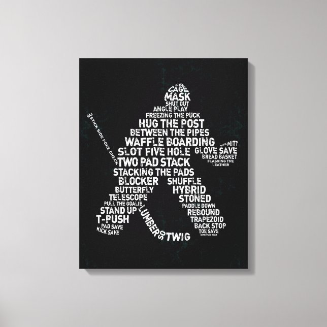 Em Tela Impressão de Arte de Goalie de Hockey (Frente)