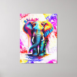 Em Tela Impressão de Arte de Muro de Elefante Colorida - V