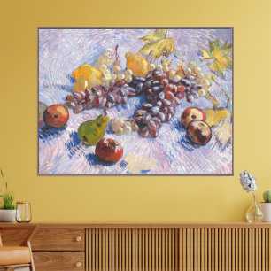Em Tela Impressão de Arte de Natureza Morta de Uvas e Maçã