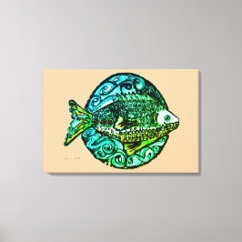 Em Tela Impressão de arte fina de peixe amigável contempor