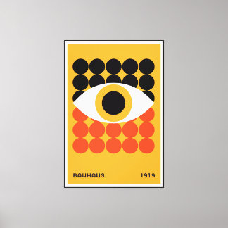 Em Tela Impressão de Arte Geométrica Bauhaus Eye Laranja 1