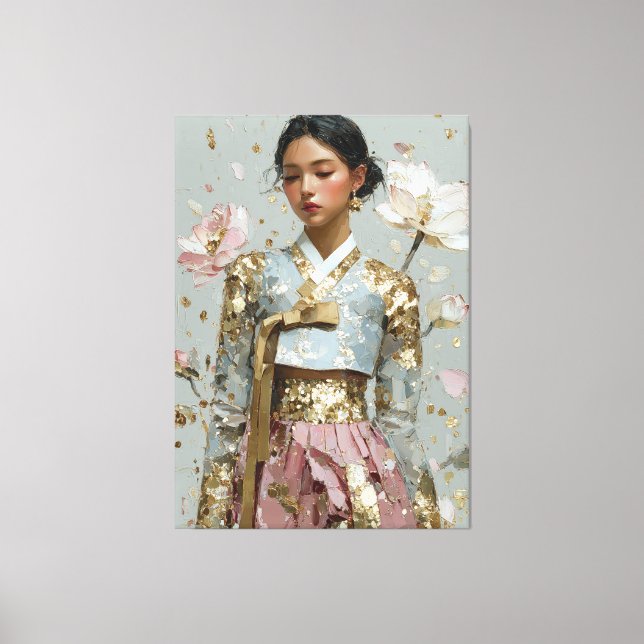 Em Tela Impressão de Arte Hanbok Moderna (Frente)