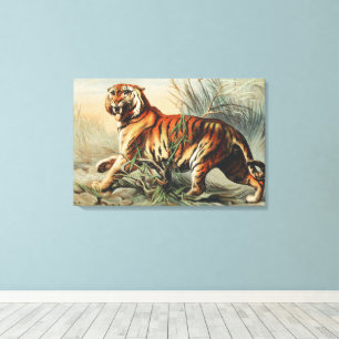 Em Tela Impressão de Arte Naturalista do Tigre-de-bengala