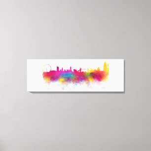 Em Tela Impressão de Clona de Aquarela Moderna do Skyline 