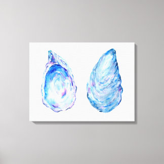 Em Tela Impressão de Conchas de Ostra Aquarela