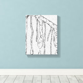 Em Tela impressão de desenho de Abstrato de desenho de lin