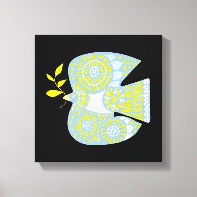 Em Tela Impressão de Design de Arte Moderna da Dove da Paz (Frente)