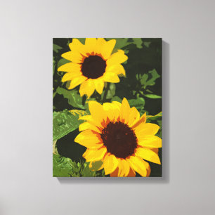 Em Tela Impressão de design de girassol amarelo