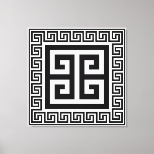Em Tela Impressão de Design preto de padrão-chave grego