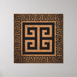 Em Tela Impressão de Design preto de padrão-chave grego