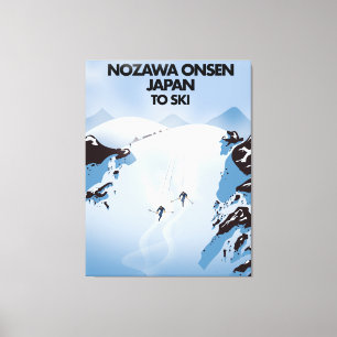 Em Tela Impressão de esqui de Nozawa Onsen no Japão.