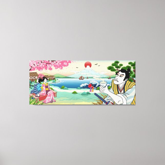 Em Tela Impressão de Estilo Ukiyo-e Japonês (Frente)