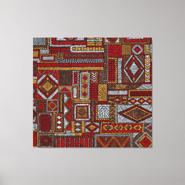 Em Tela Impressão de Étnica Bordada de Estilo de Patchwork (Frente)