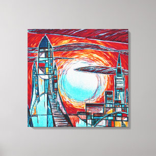 Em Tela Impressão de Exploração de Espaço Colorida nos Fog