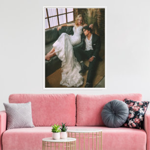 Em Tela Impressão de Foto de Casamento Extra Grande