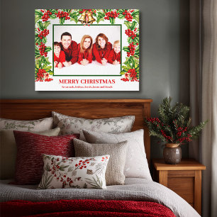 Em Tela Impressão de Foto Personalizada com Folhas e Bagas