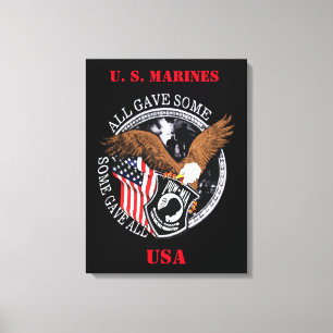 Em Tela Impressão de Guerras Militares Marines Patriótica